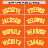 Custom Orange Gold Grid Blur Pattern Authentic Baseball Jersey