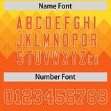 Custom Gold Orange Grid Blur Pattern Authentic Baseball Jersey