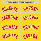 Custom Gold Red Grid Blur Pattern Authentic Baseball Jersey
