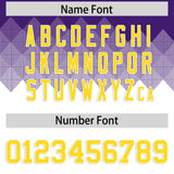 Custom Purple White Grid Blur Pattern Authentic Baseball Jersey