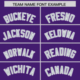 Custom Purple Silver Grid Blur Pattern Authentic Baseball Jersey
