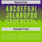 Custom Purple Neon Green Grid Blur Pattern Authentic Baseball Jersey
