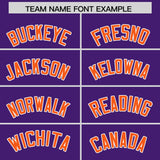 Custom Purple Orange Grid Blur Pattern Authentic Baseball Jersey