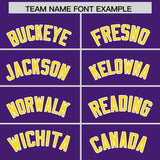 Custom Purple Gold Grid Blur Pattern Authentic Baseball Jersey