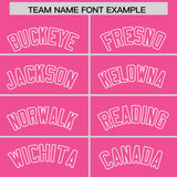 Custom Pink White Grid Blur Pattern Authentic Baseball Jersey
