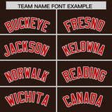 Custom Brown Red Grid Blur Pattern Authentic Baseball Jersey