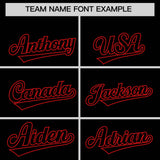 Custom Black Red Grid Blur Pattern Authentic Baseball Jersey