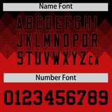 Custom Black Red Grid Blur Pattern Authentic Baseball Jersey