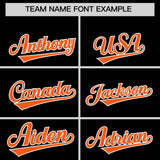 Custom Black Orange Grid Blur Pattern Authentic Baseball Jersey