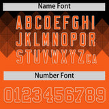 Custom Black Orange Grid Blur Pattern Authentic Baseball Jersey