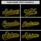 Custom Black Gold Grid Blur Pattern Authentic Baseball Jersey