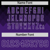 Custom Black Purple Grid Blur Pattern Authentic Baseball Jersey