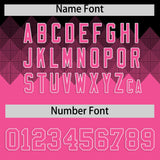 Custom Black Pink Grid Blur Pattern Authentic Baseball Jersey