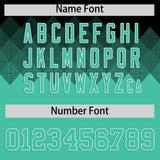 Custom Black Bright Green Grid Blur Pattern Authentic Baseball Jersey