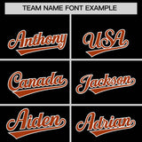 Custom Black Texas Orange Grid Blur Pattern Authentic Baseball Jersey