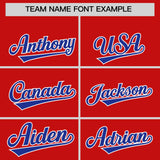 Custom Red Royal Grid Blur Pattern Authentic Baseball Jersey