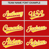 Custom Red Gold Grid Blur Pattern Authentic Baseball Jersey