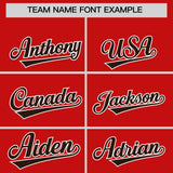 Custom Red Brown Grid Blur Pattern Authentic Baseball Jersey