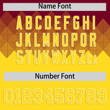 Custom Crimson Gold Grid Blur Pattern Authentic Baseball Jersey