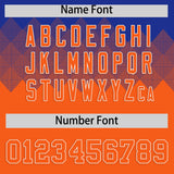 Custom Royal Orange Grid Blur Pattern Authentic Baseball Jersey