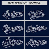 Custom Navy White Grid Blur Pattern Authentic Baseball Jersey
