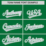 Custom Kelly Green Silver Grid Blur Pattern Authentic Baseball Jersey