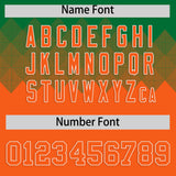 Custom Kelly Green Orange Grid Blur Pattern Authentic Baseball Jersey