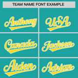 Custom Aqua Gold Grid Blur Pattern Authentic Baseball Jersey