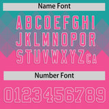 Custom Aqua Pink Grid Blur Pattern Authentic Baseball Jersey