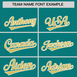 Custom Aqua Old Gold Grid Blur Pattern Authentic Baseball Jersey