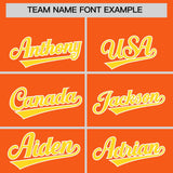 Custom Orange Gold Grid Blur Pattern Authentic Baseball Jersey