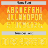 Custom Orange Gold Grid Blur Pattern Authentic Baseball Jersey