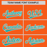 Custom Orange Aqua Grid Blur Pattern Authentic Baseball Jersey