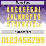 Custom Purple White Grid Blur Pattern Authentic Baseball Jersey