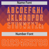 Custom Purple Orange Grid Blur Pattern Authentic Baseball Jersey