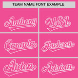 Custom Pink White Grid Blur Pattern Authentic Baseball Jersey