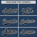 Custom Midnight Blue White Grid Blur Pattern Authentic Baseball Jersey