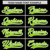Custom Black Neon Green Grid Blur Pattern Authentic Baseball Jersey