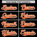 Custom Black Orange Grid Blur Pattern Authentic Baseball Jersey