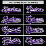 Custom Black Purple Grid Blur Pattern Authentic Baseball Jersey