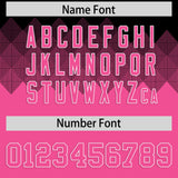 Custom Black Pink Grid Blur Pattern Authentic Baseball Jersey