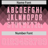 Custom Black Light Pink Grid Blur Pattern Authentic Baseball Jersey