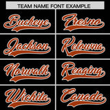 Custom Black Texas Orange Grid Blur Pattern Authentic Baseball Jersey