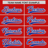 Custom Red Royal Grid Blur Pattern Authentic Baseball Jersey