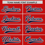 Custom Red Navy Grid Blur Pattern Authentic Baseball Jersey