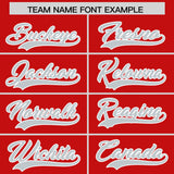 Custom Red Silver Grid Blur Pattern Authentic Baseball Jersey