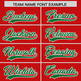 Custom Red Kelly Green Grid Blur Pattern Authentic Baseball Jersey