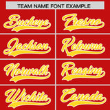 Custom Red Gold Grid Blur Pattern Authentic Baseball Jersey