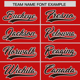 Custom Red Brown Grid Blur Pattern Authentic Baseball Jersey