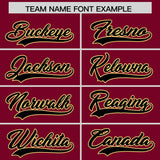 Custom Crimson Black Grid Blur Pattern Authentic Baseball Jersey